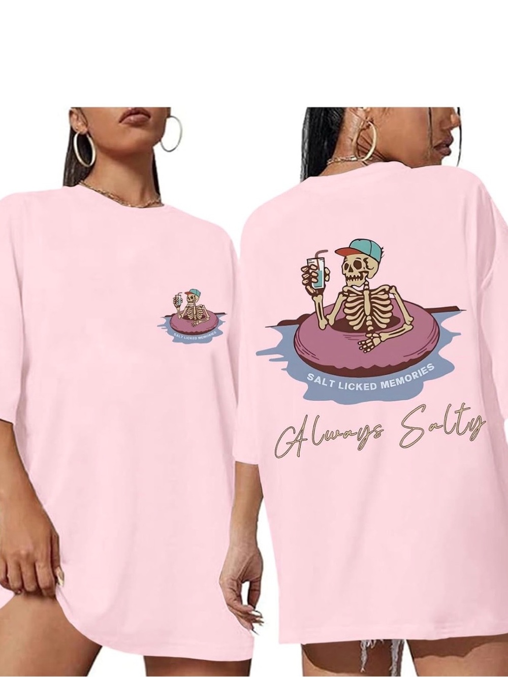 Always Salty Pink Graphic Tee - Shirts & Tops